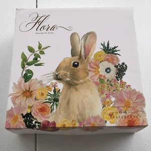Pottery Barn set of Flora Bunny salad plates